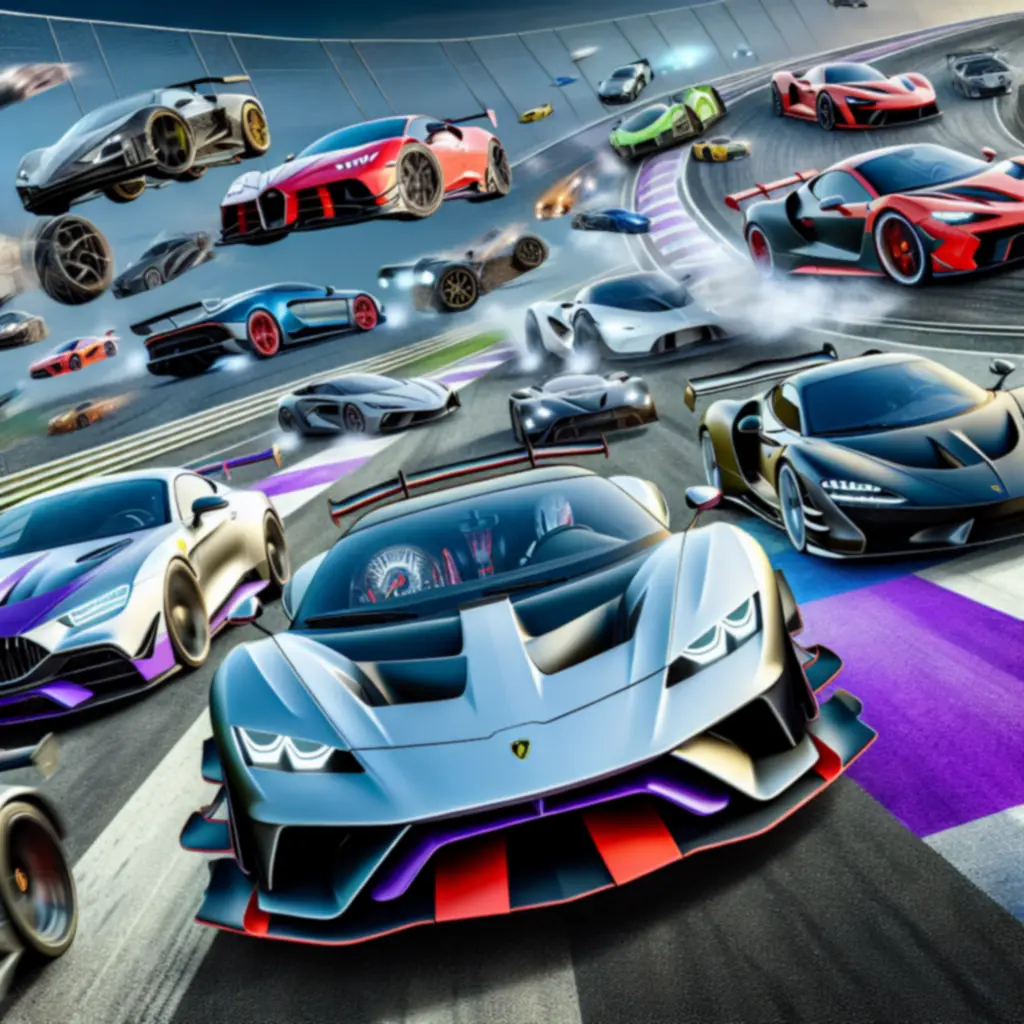 High-speed supercars racing event